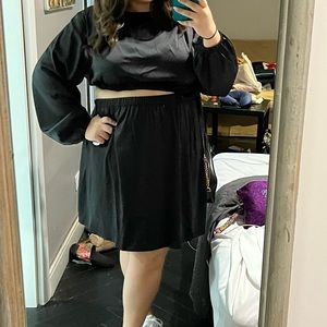 Black short dress with cutout